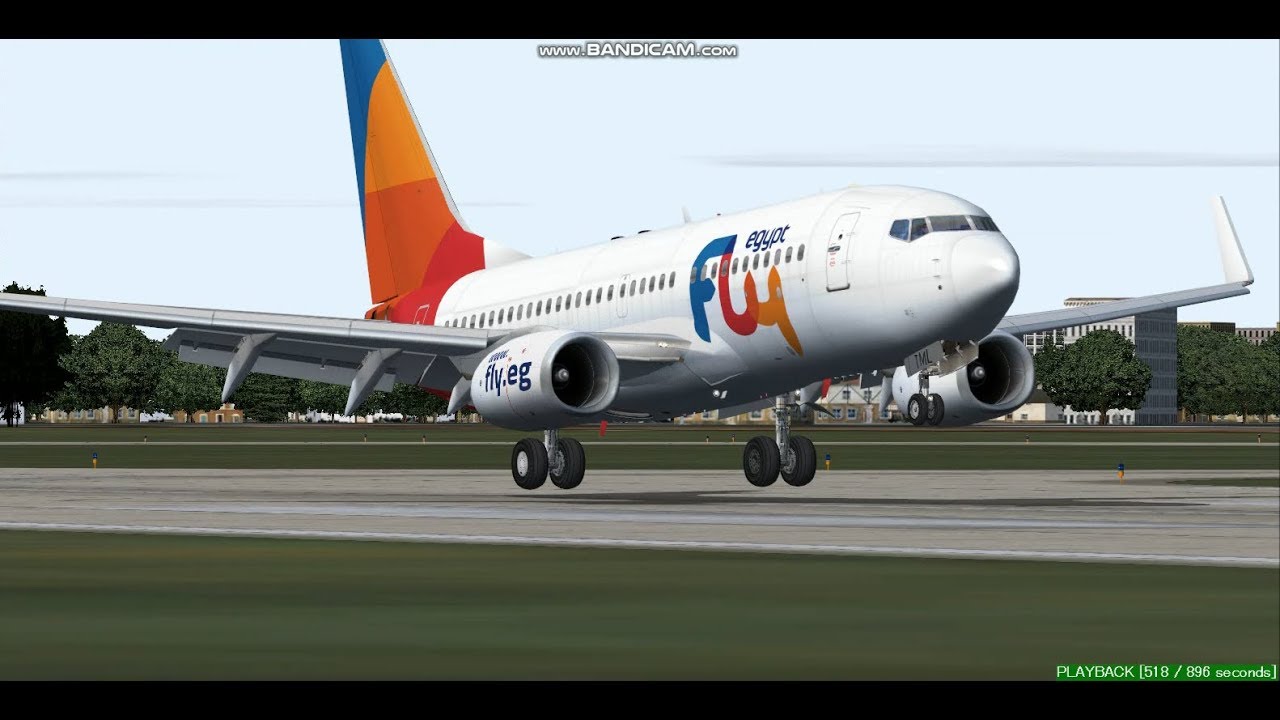 FlyEgypt  B737  Bratislava M  R  Stefanik Airport  LZIB  Landing  FS9