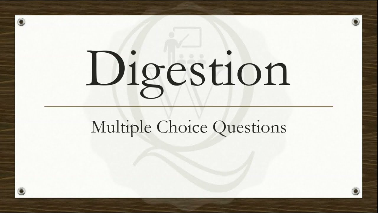 Animal Nutrition Part 1 | Multiple Choice Questions