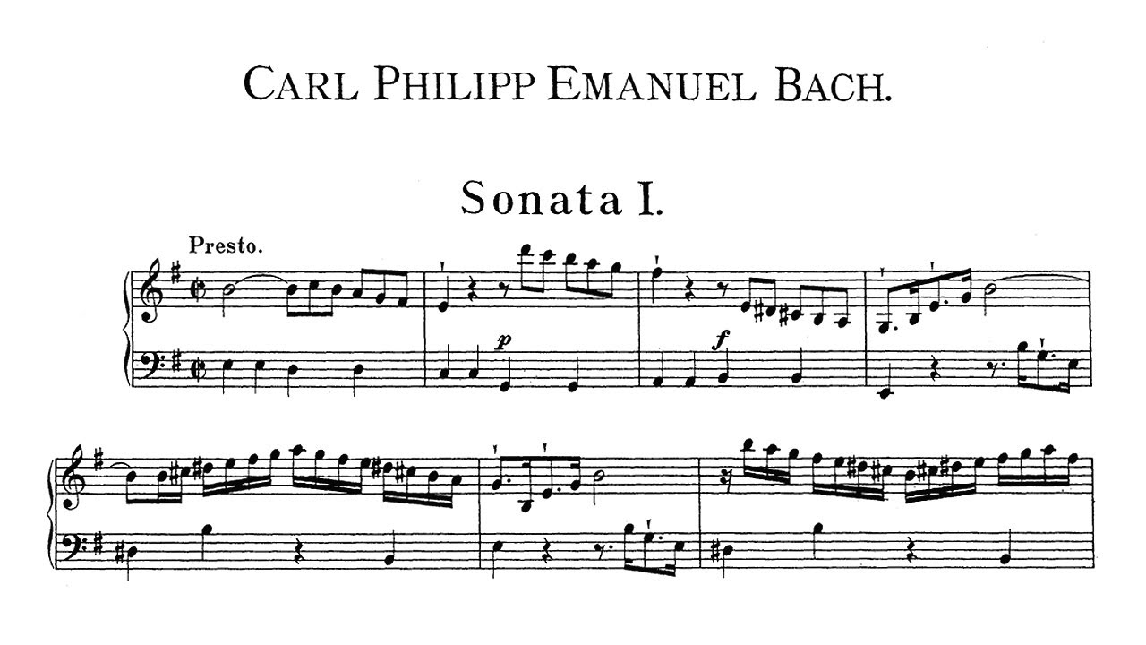 CPE Bach: Keyboard Sonata in E minor  Wq 59/1 (H.281)- Luciano Sgrizzi, 1964 - MHS 1549
