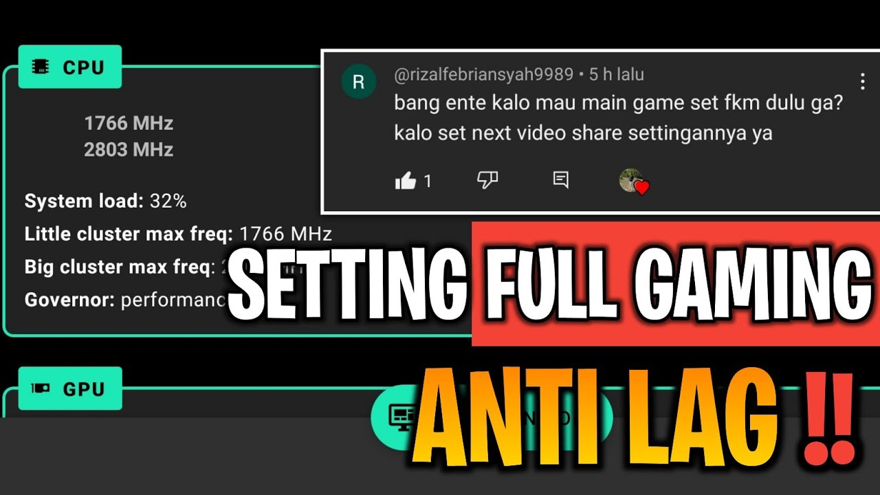 SETTING GAMING ANTI LAG TERBAIK | DIJAMIN LANCAR MAEN GAME APAPUN!!