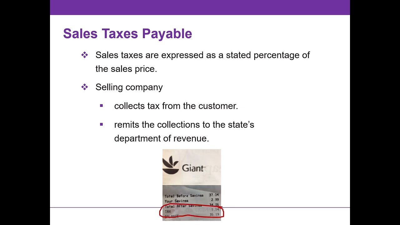Sales Taxes Payable