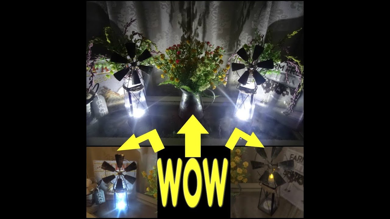 Dollar Tree... FARMHOUSE WINDMILL LAMP/CANDLE HOLDER ...Diy