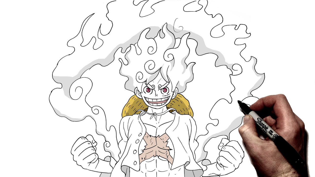 Как нарисовать Луффи Гир 5 | Пошаговое руководство | One Piece
