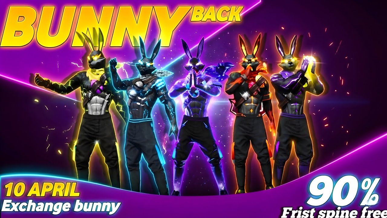 All Bunny back 💥 Purple  Bundle, Golden Shade 🤯🥳| free fire new event | ff new event