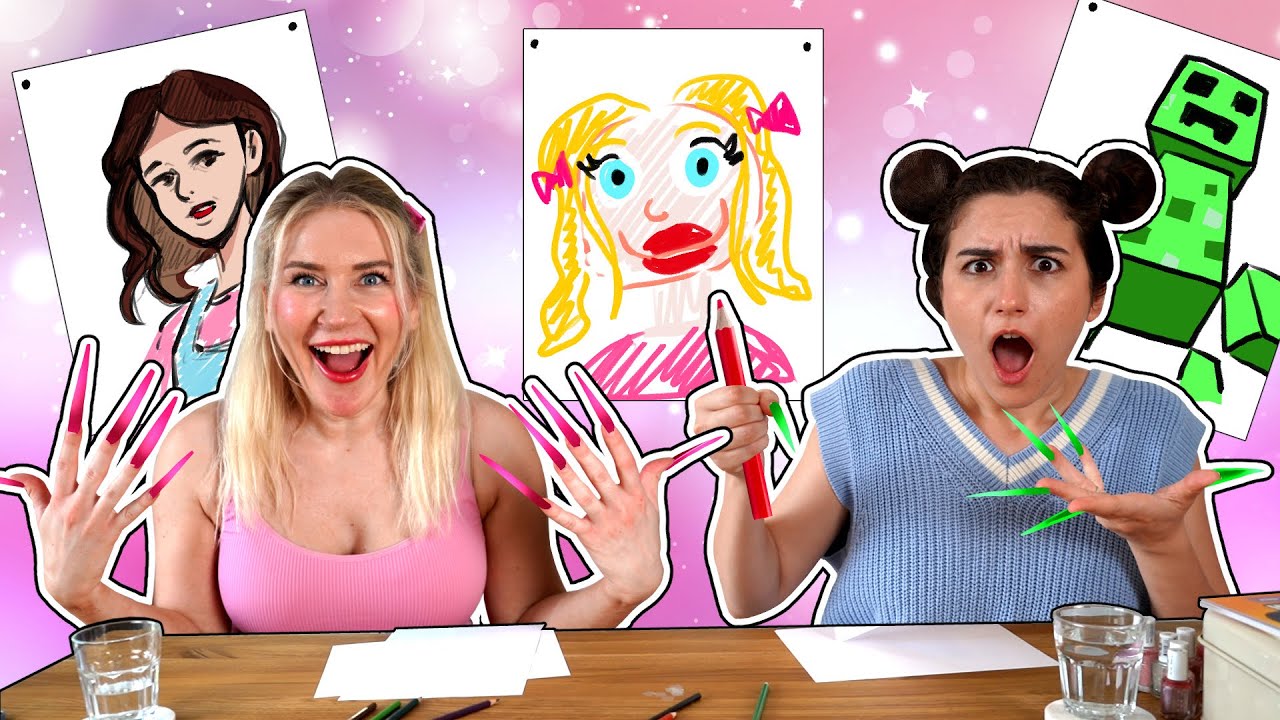 Wir müssen mit XXL NÄGELN Malen! Challenge mit @IsyCheesy