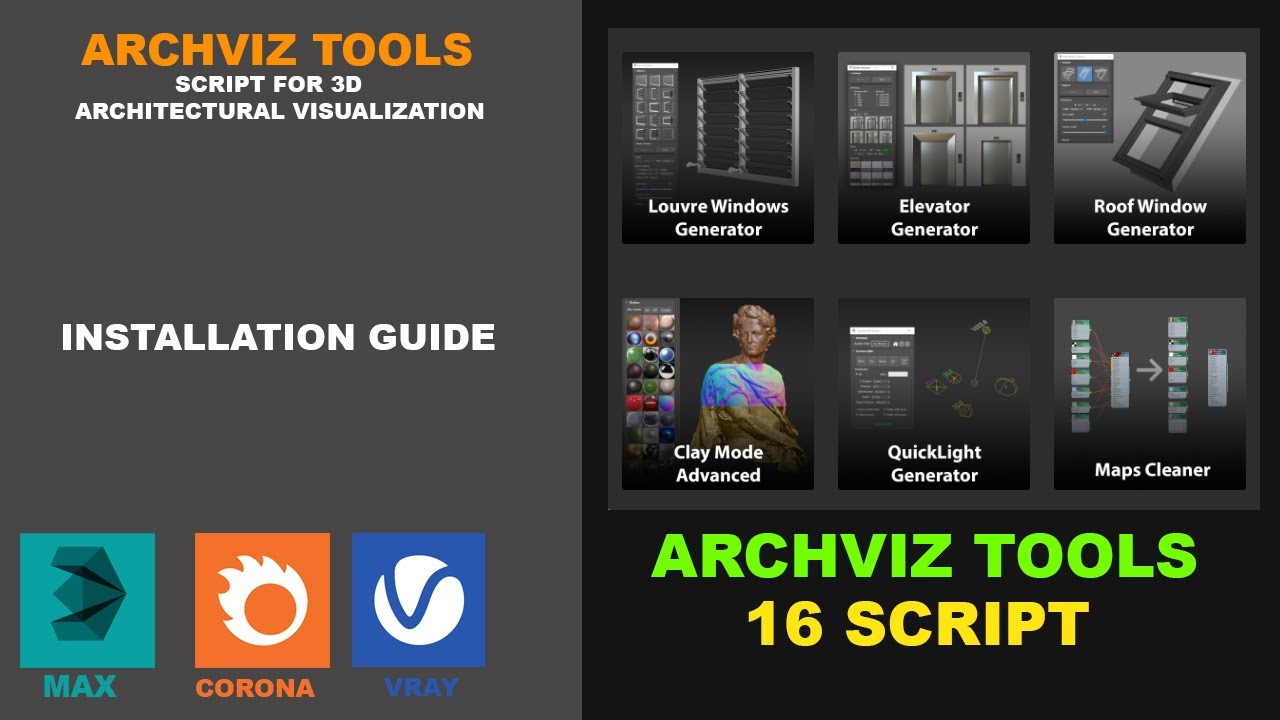 ArchvizTools  Script for 3d Architectural Visualization install Guide
