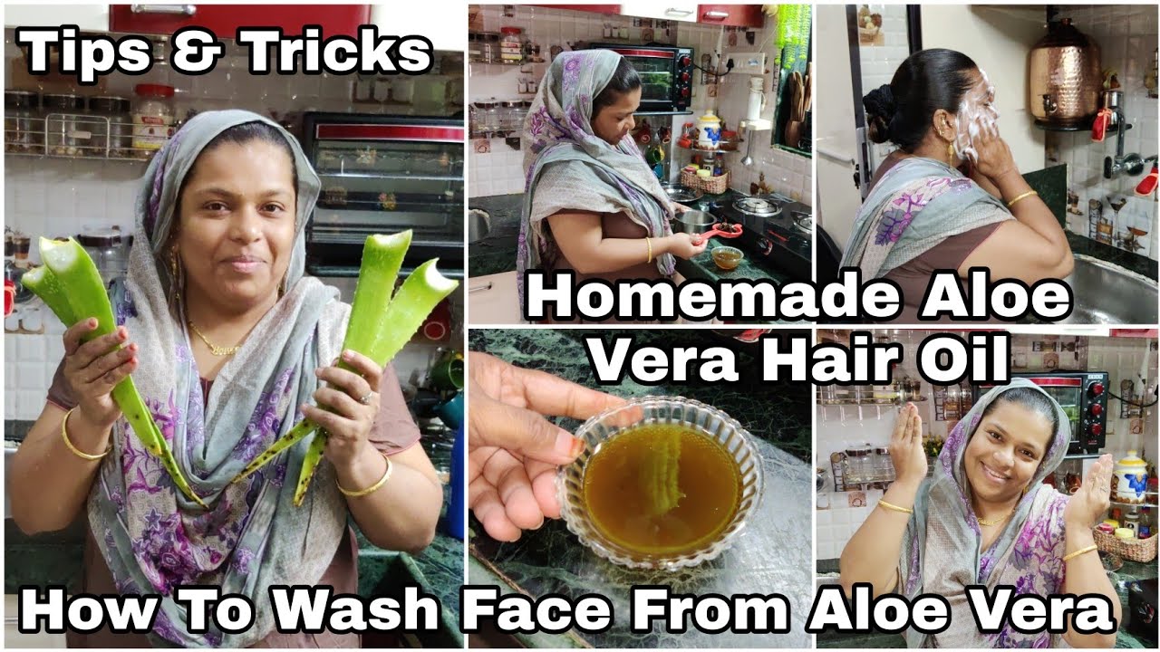 Homemade Aloe Vera Hair Oil | How To Wash Face From Aloe Vera | Healthy & Silky Hair | Tips & Tricks