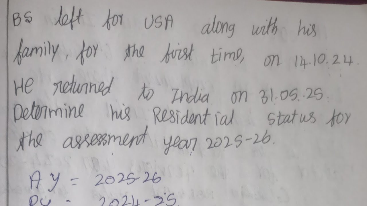 Income tax law and practice 1 residential status
