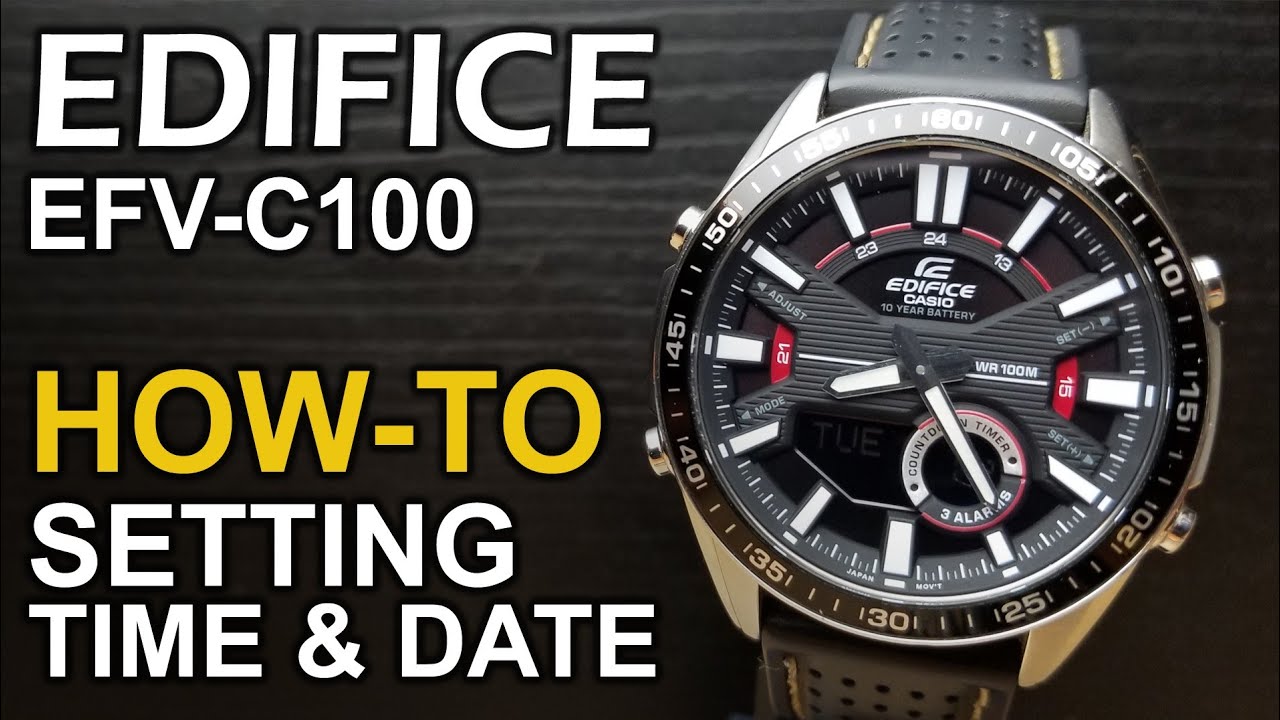 Casio Edifice EFV-C100 - Setting the Time & Date tutorial