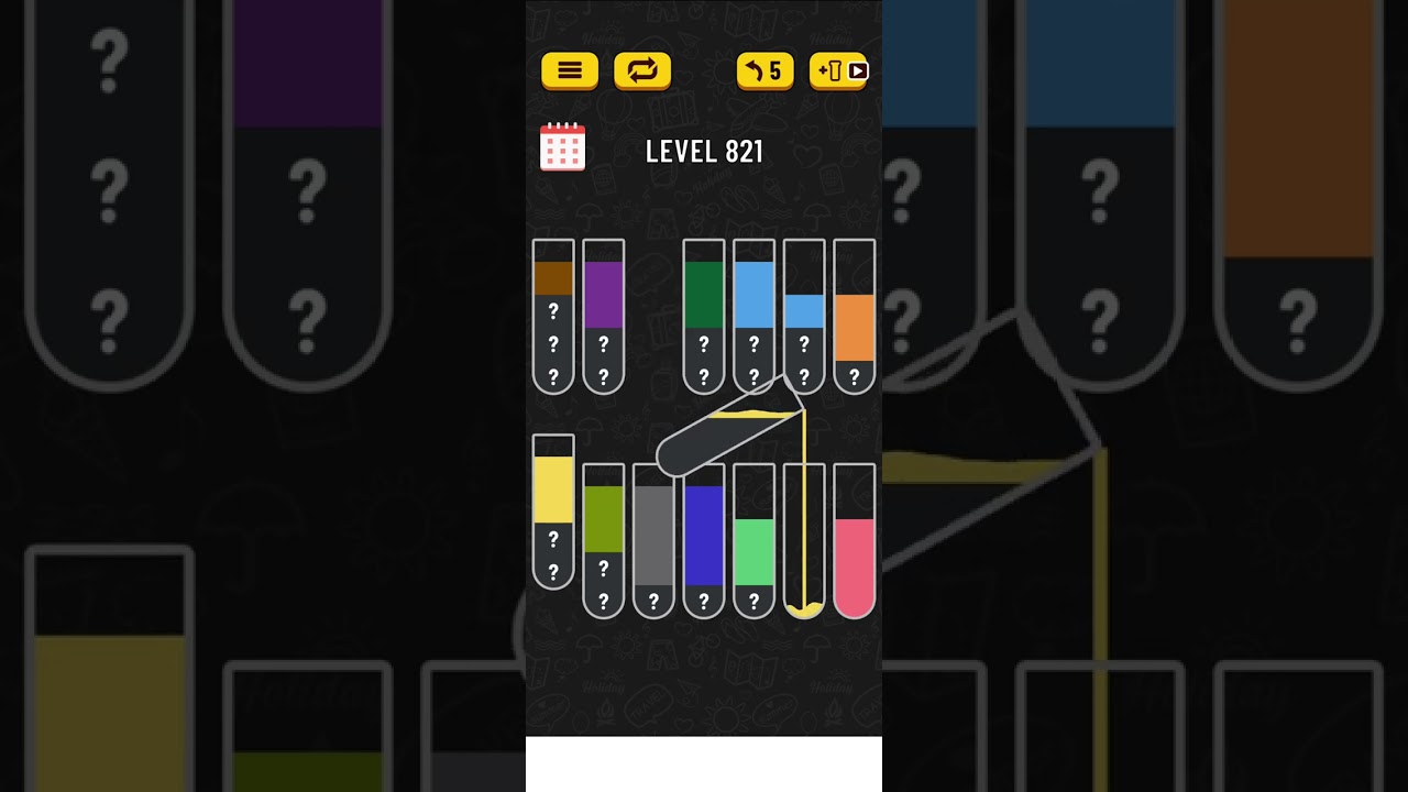 Water sort puzzle level 821