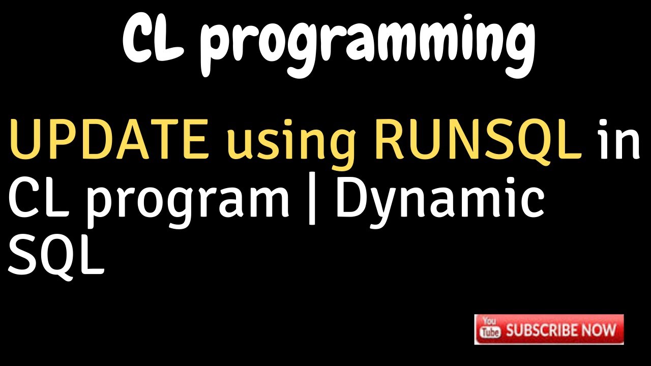IBM i, AS400 Tutorial, iSeries, System i - UPDATE using RUNSQL in CL program | Dynamic SQL