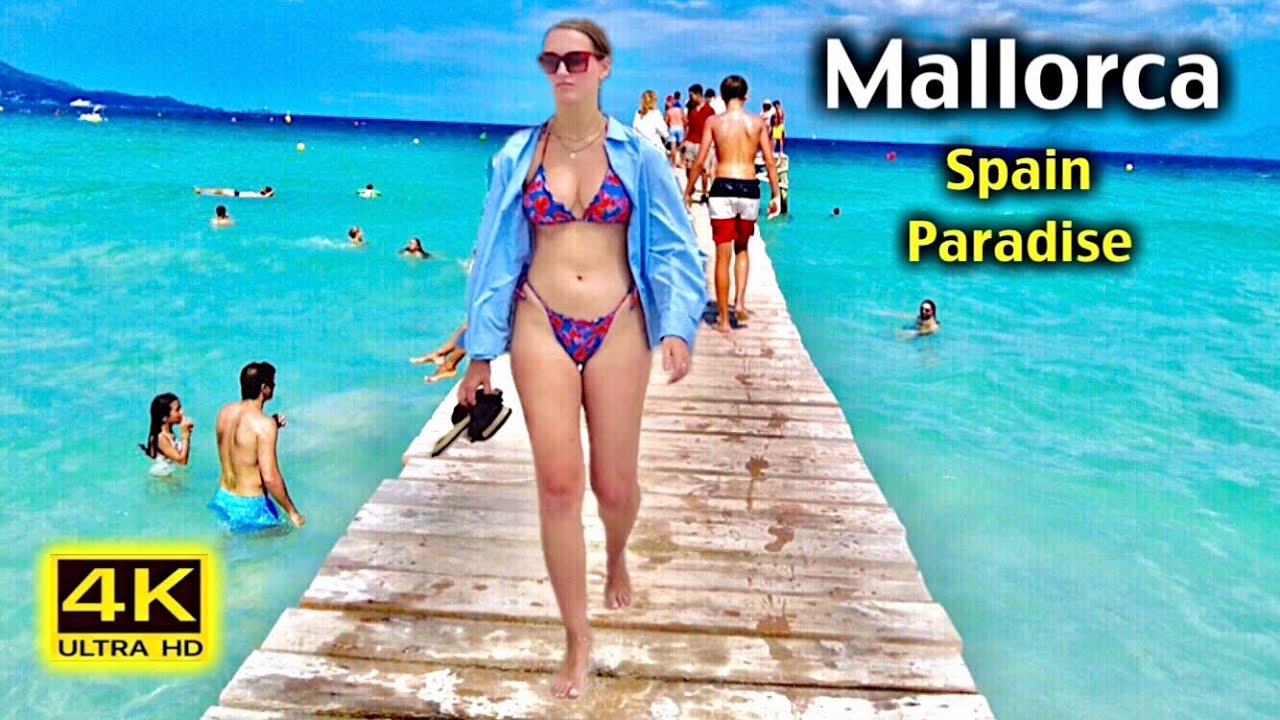 Beach Walk tour, Mallorca, Spain Paradise, Playa de Muro, July 2023
