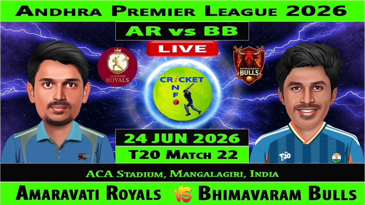 Amaravati Royals vs Bhimavaram Bulls Live | AR vs BB Live | 22nd Match of Andhra Premier League 2026