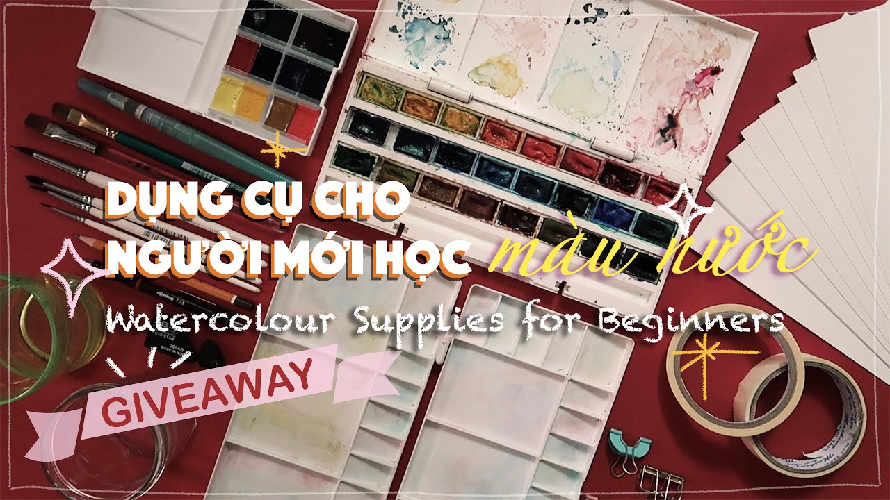 Họa cụ cho người mới học vẽ màu nước I GIVEAWAY 🎉 | Kiquy Pham Review