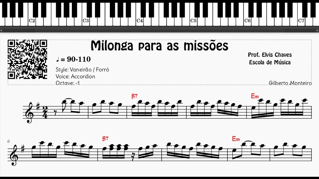 🎼 Milonga para as missões - 278 - Tutorial Partitura Fácil 2