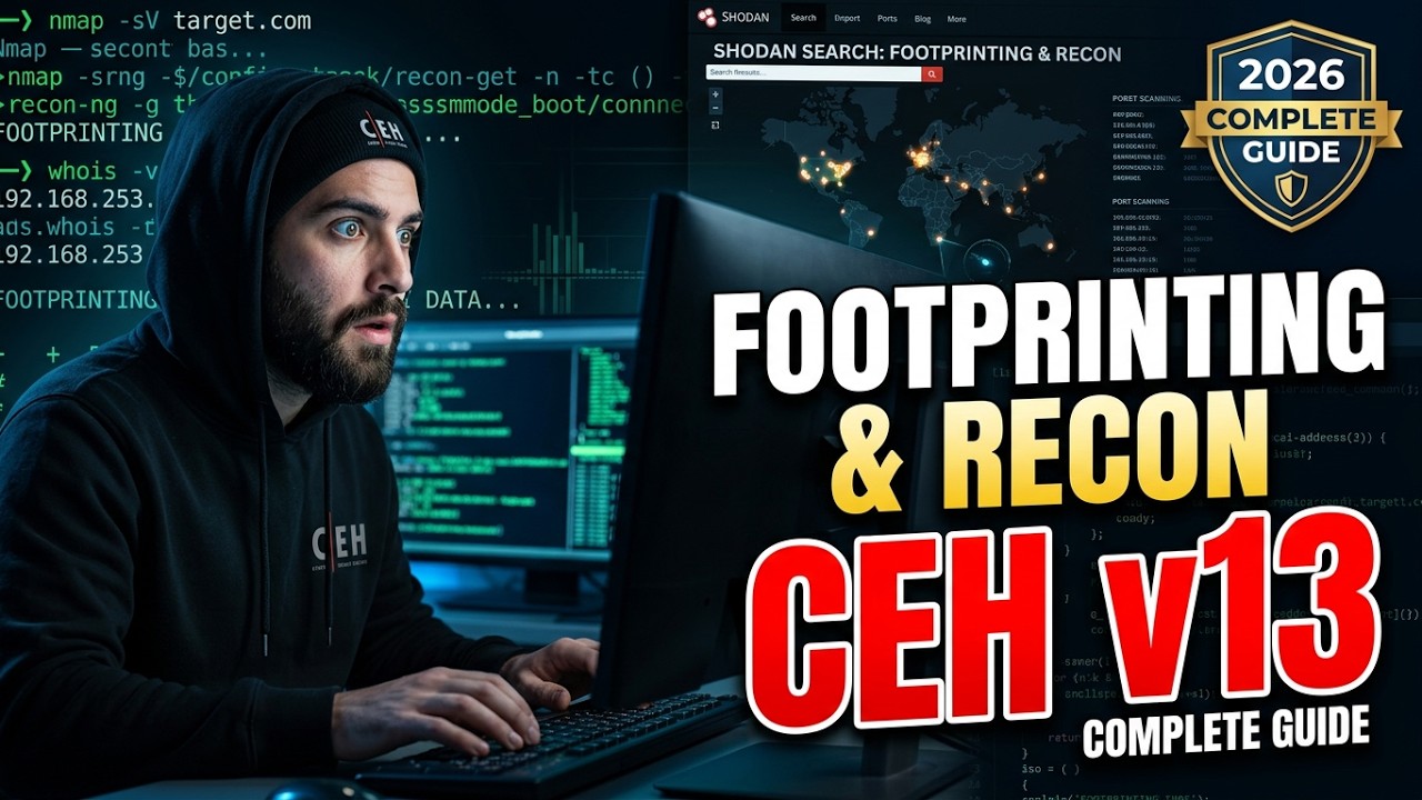 CEH v13 Footprinting & Reconnaissance Tutorial | Ethical Hacking Step by Step 2026