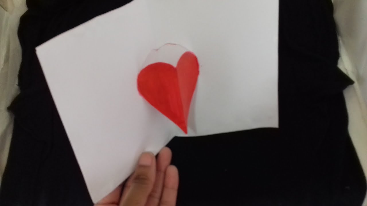 Como fazer cartão pop up de coração - DIY para iniciantes
