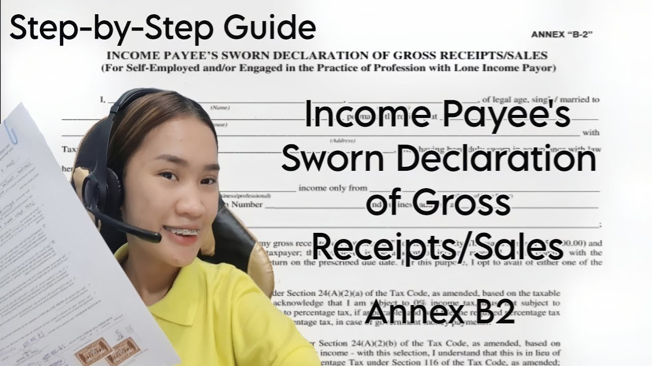 Income Payee's Sworn Declaration of Gross Receipts/Sales 2024 | Cleah Araujo Belloga