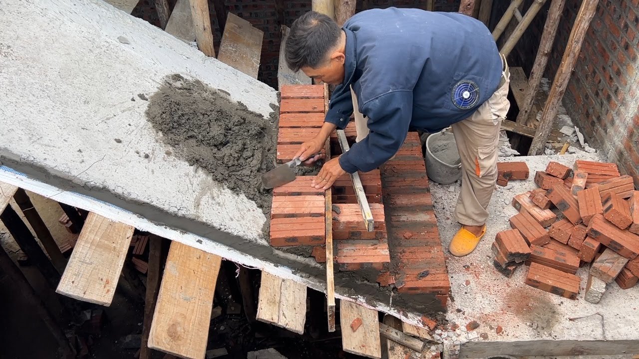 Construction Traditional Brick Stair - How To Install Brick On The Sloping Surface Create Step Stair
