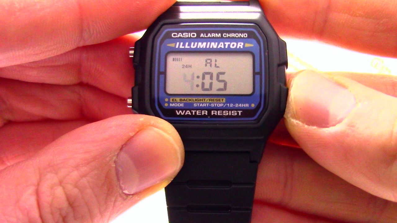 Часы Casio Illuminator F-105W-1A [F-105W-1AEF] - Инструкция, как настроить от PresidentWatches.Ru