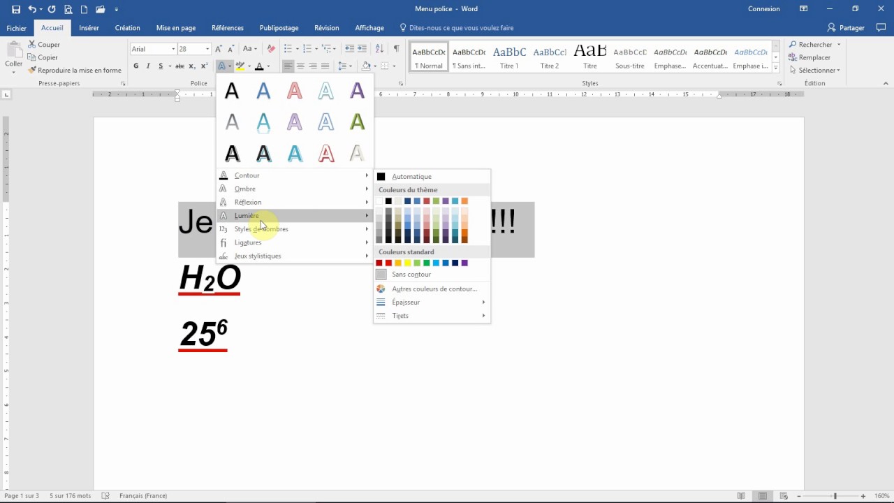Le MENU POLICE dans WORD (formation bureautique - Suite Office 365)