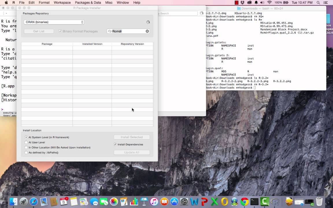 Install Rcmdr on Mac