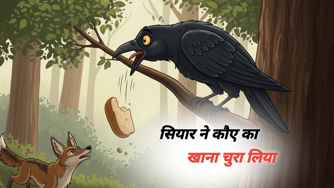 सियार ने कौए का खाना चुरा लिया | Crow and Jackal Hindi Moral Story | BioMint
