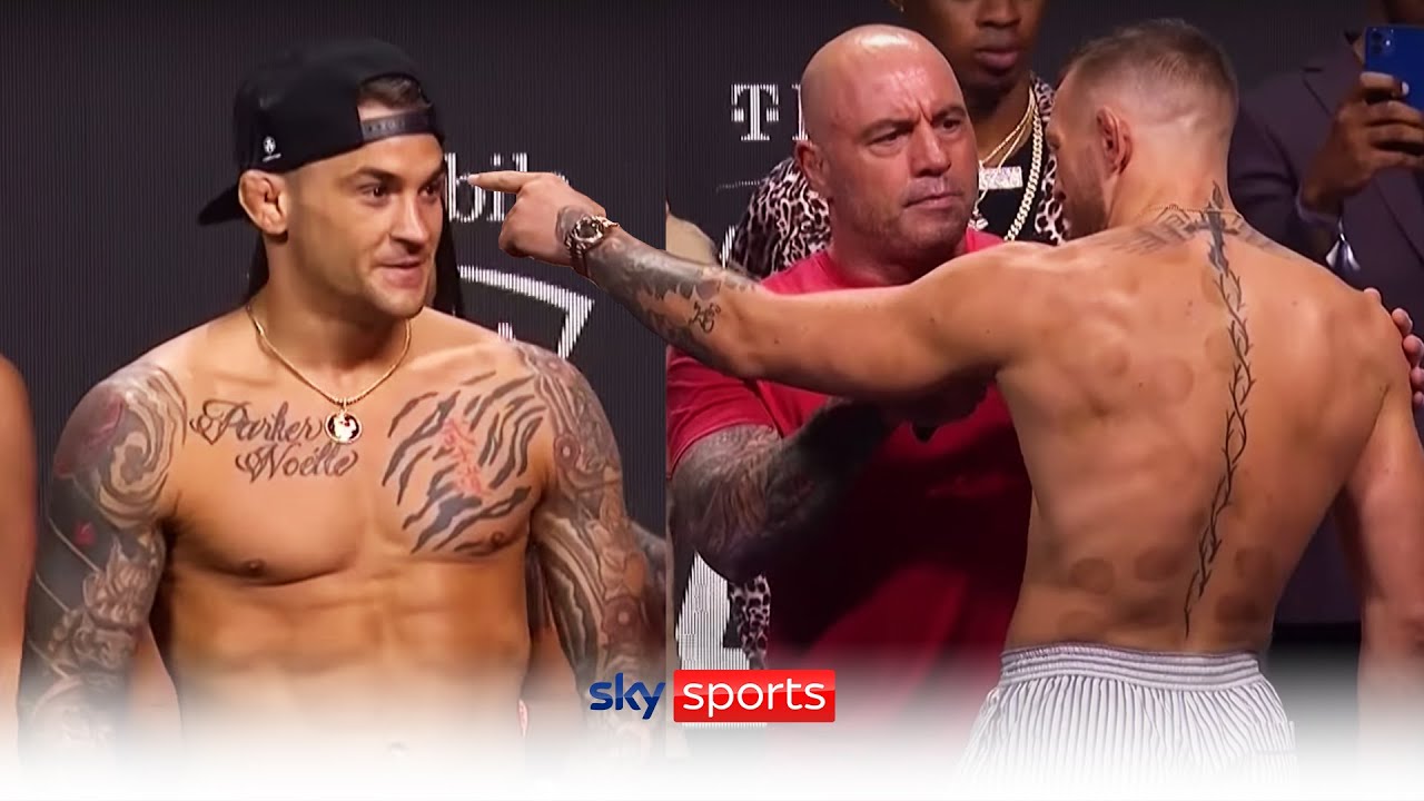 Angry Conor McGregor separated from Dustin Poirier at UFC 264 weigh-in