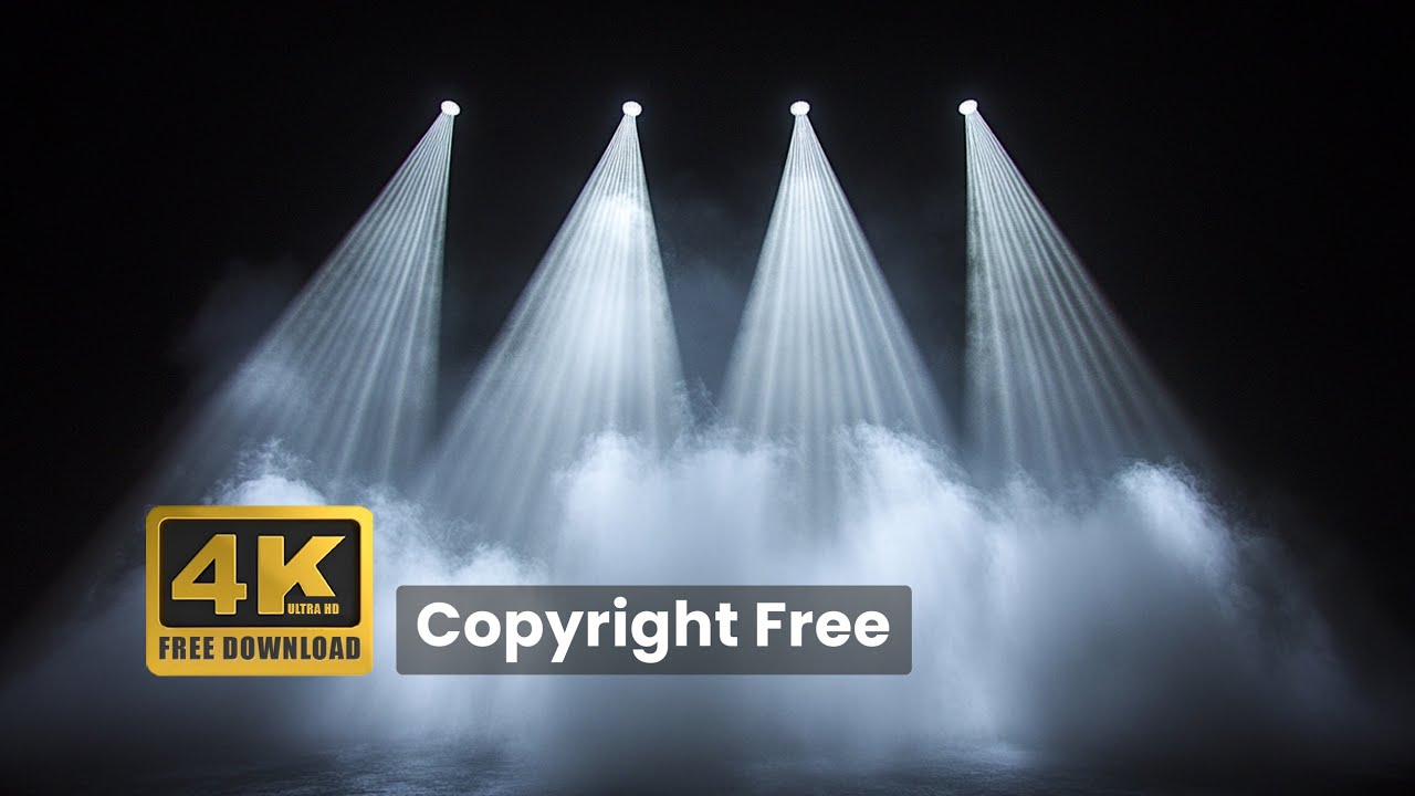 Copyright Free 4K Dramatic Stage Lighting with Fog Effects | Cinematic Spotlight Tutorial
