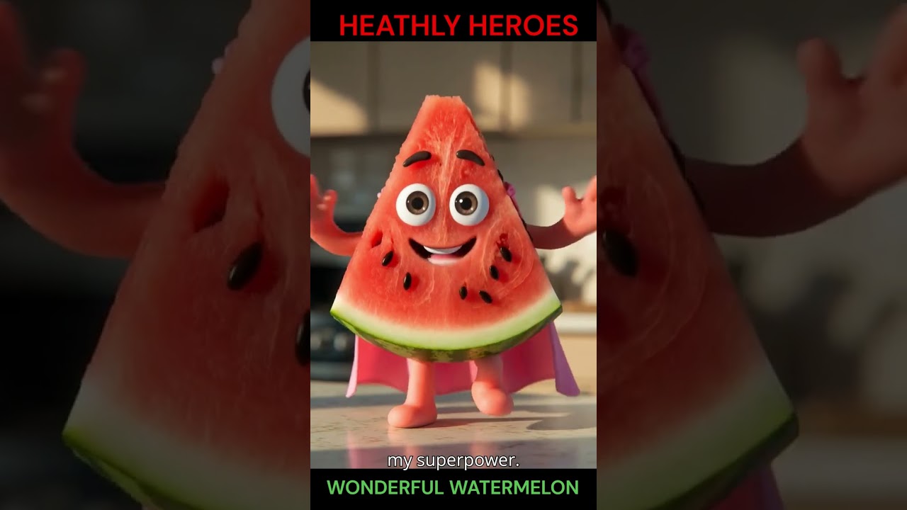 Healthy Heroes 🍉 Wonderful Watermelon | Hydration Superpower for Kids | Fun Nutrition Short