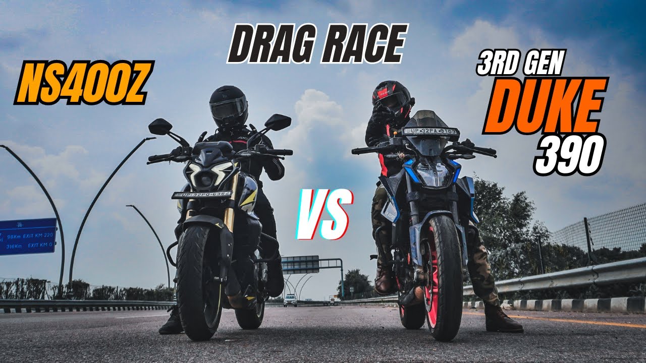 Ktm Duke 390 3rd Gen vs Bajaj Pulsar ns400z Drag race