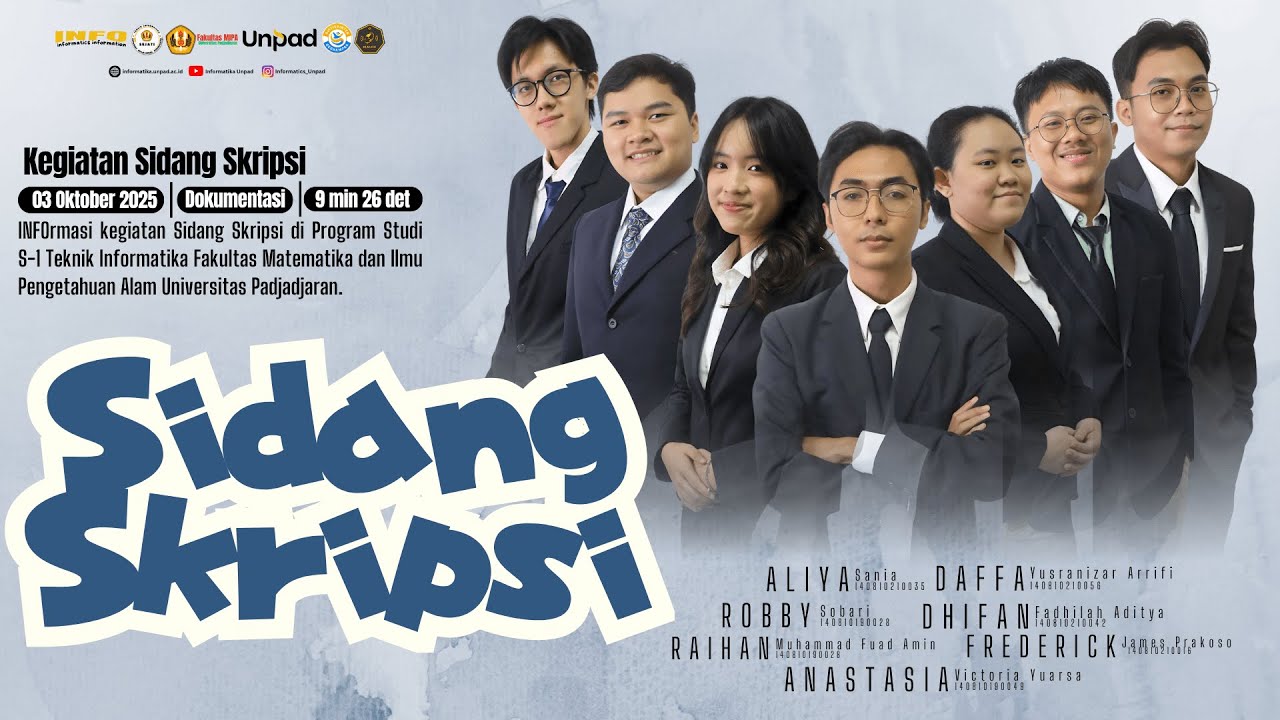 Kegiatan Sidang Skripsi Prodi S1 Teknik Informatika Dep. Ilmu Komputer FMIPA Unpad Jumat 03/10/2025