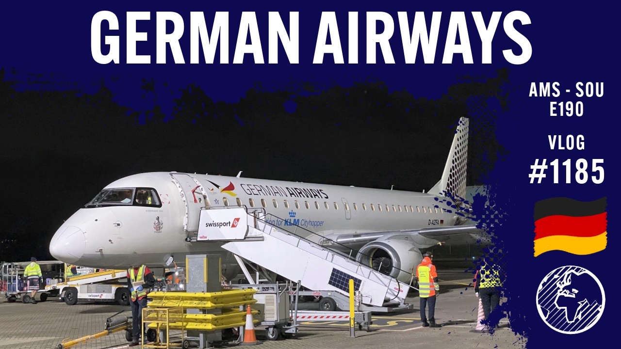 German Airways E190 von AMS nach SOU | TripReport | Vlog 1185