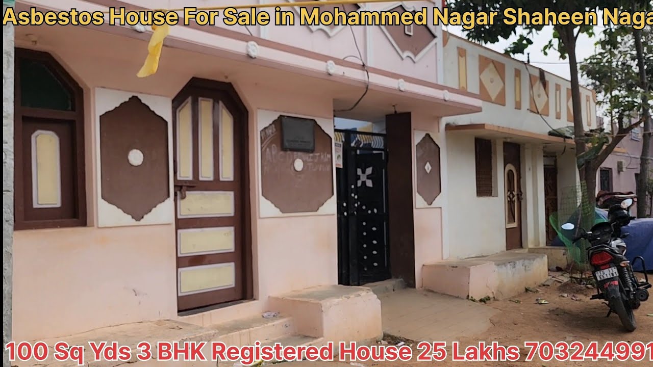 Low Budget Asbestos House For Sale in Mohammed Nagar Shaheen nagar Hyderabad 100 Sq Yd 3BHK 25 Lakhs