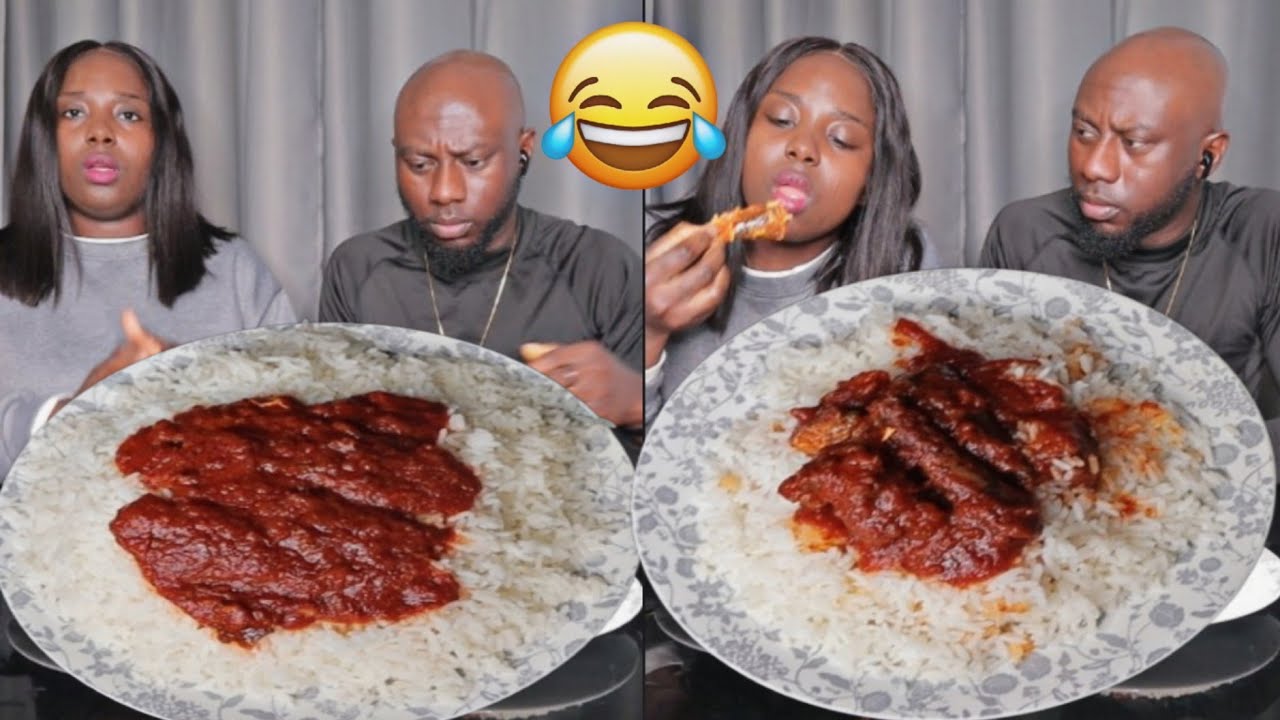 Он думает, что он умный 😂😂 Мукбанг с африканской едой, мукбанг с белым рисом и тушеным мясом