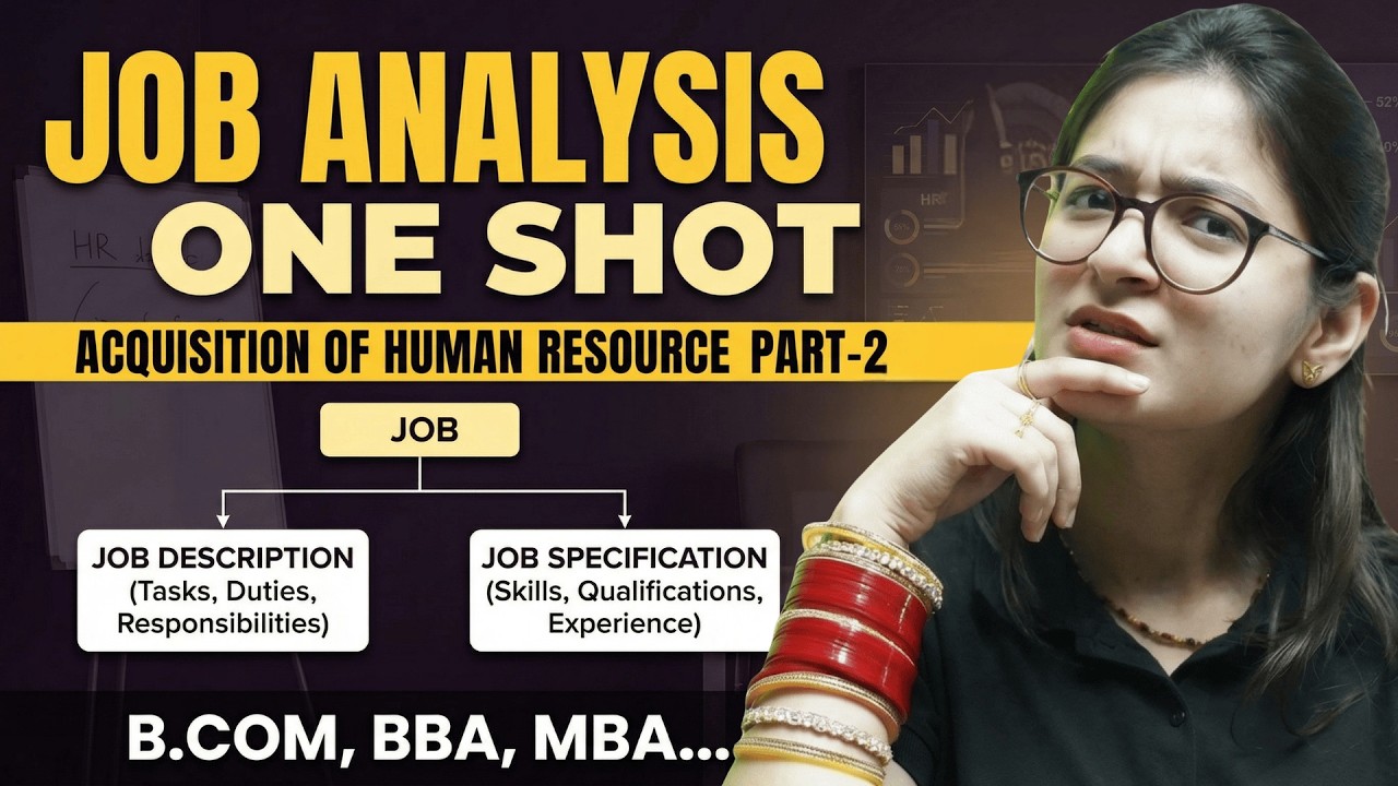 Job Analysis One Shot 🔥| Job Description & Specification | Human Resource Management |B.Com/BBA/MBA