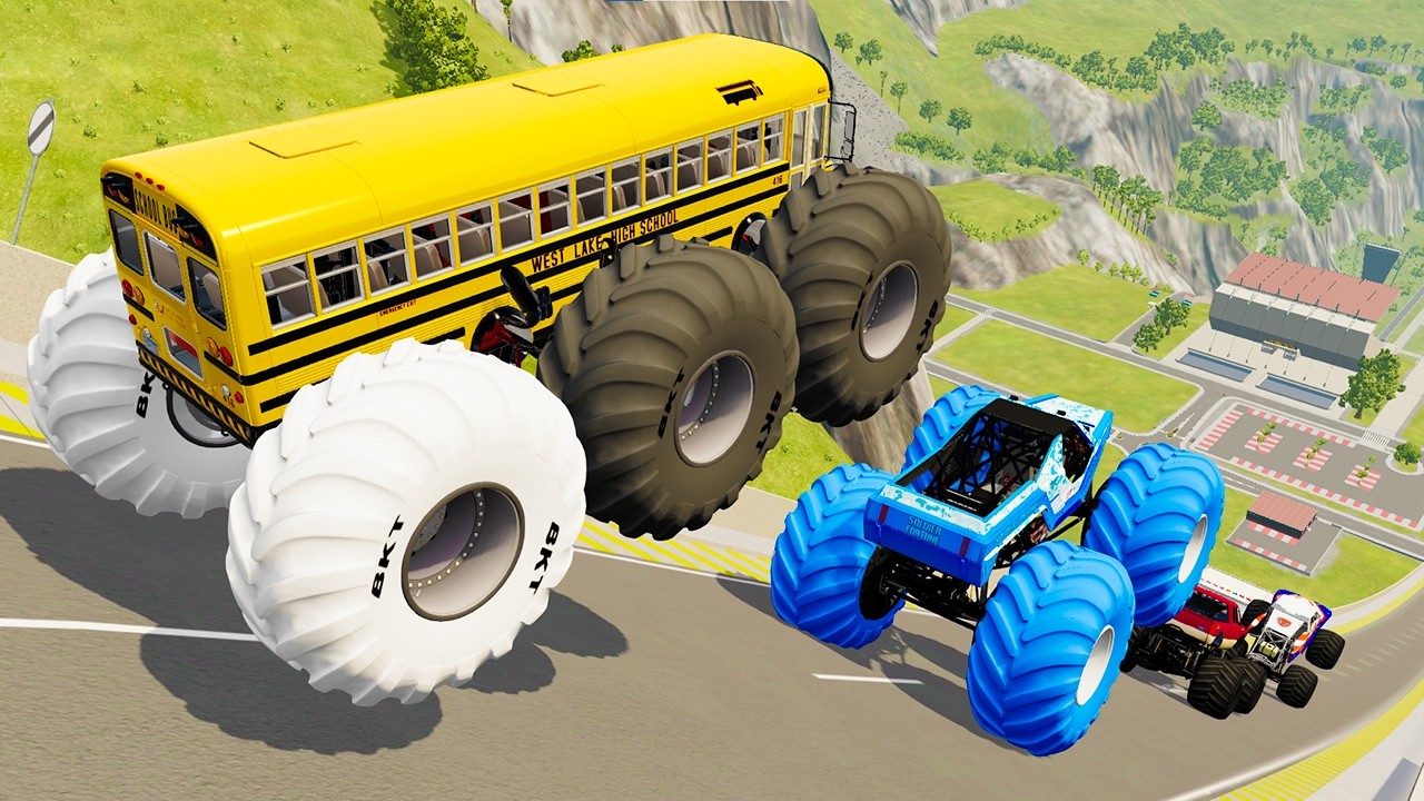 Epic High Speed monster trucks jumps stunts & crashes #51 | BeamNG Drive