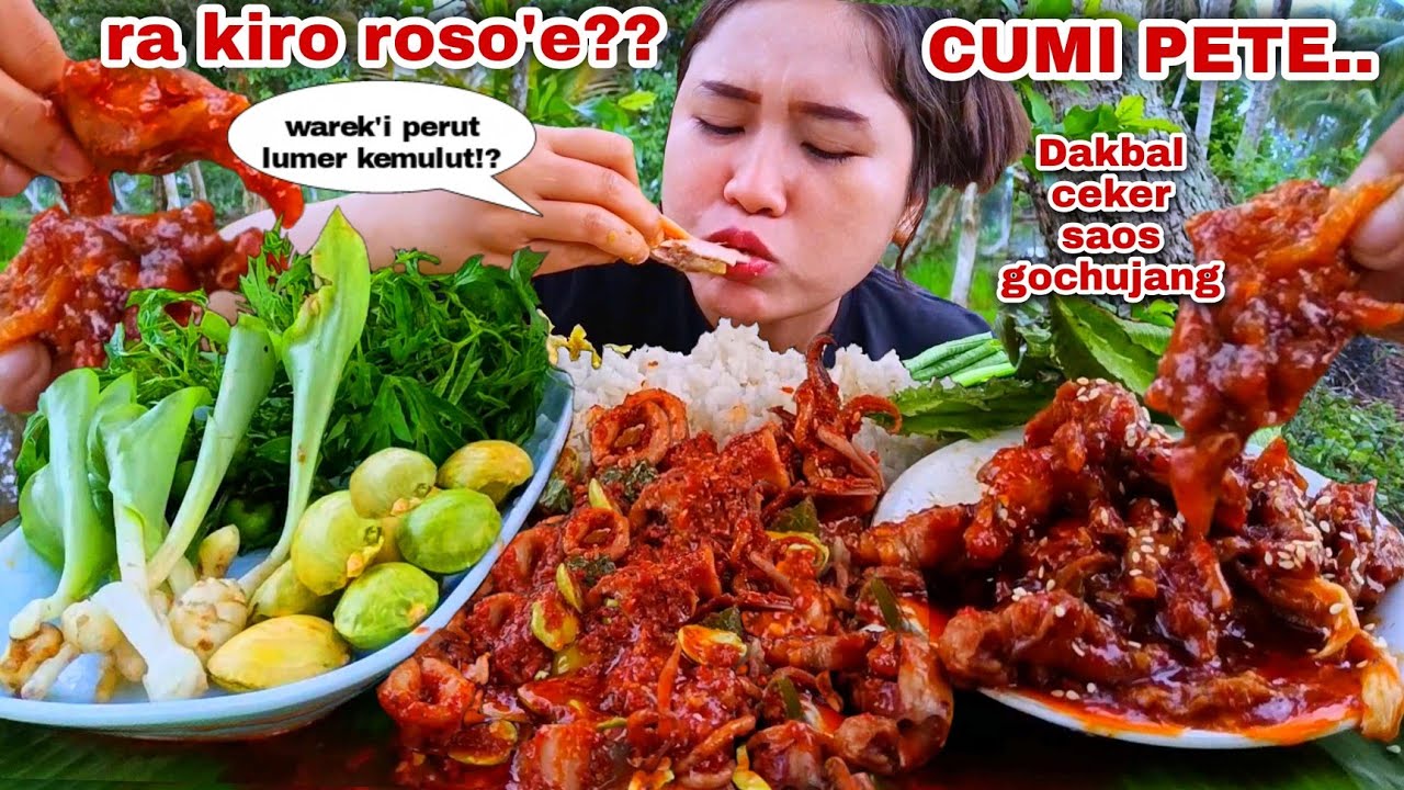 KENYANG NYAMAN⁉️ CEKER TANPA TULANG SAMBAL CUMI PETE LALAPAN MENTAH JENGKOL KENIKIR DAUN KENCUR