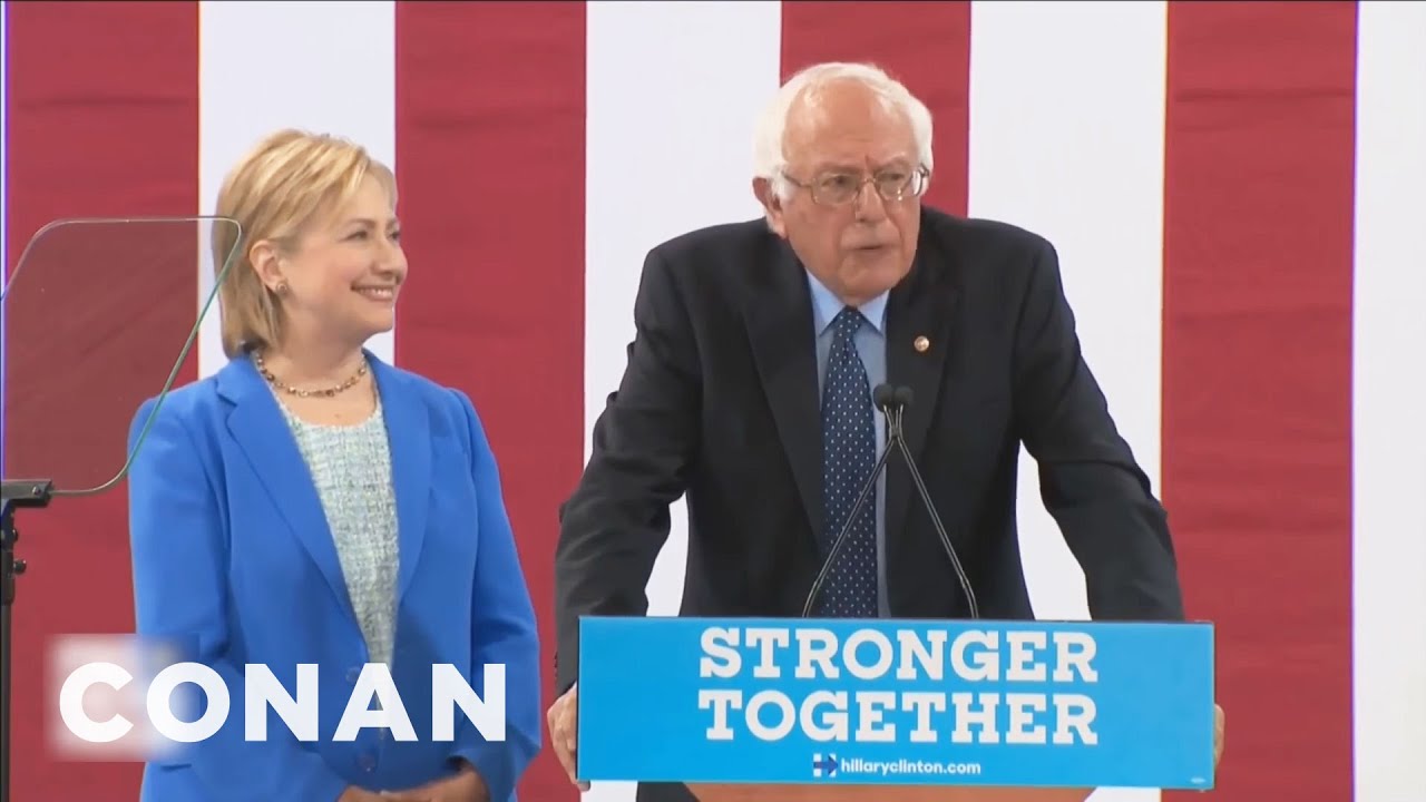 Bernie Sanders Seems Reluctant To Endorse Hillary | CONAN on TBS