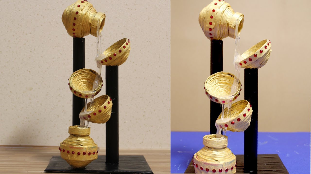 Newspaper Waterfall Showpiece - DIY Crafts