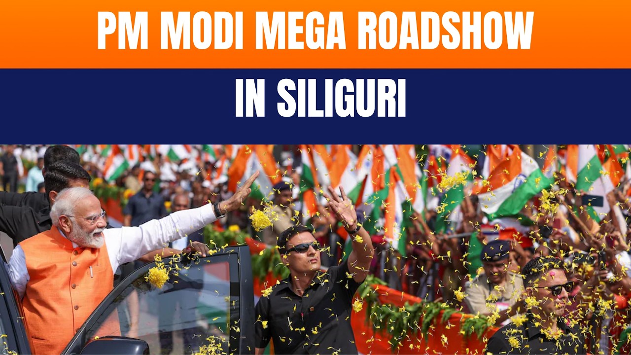 PM Modi Mega Roadshow in Siliguri | Massive Crowd Show of Strength in Bengal