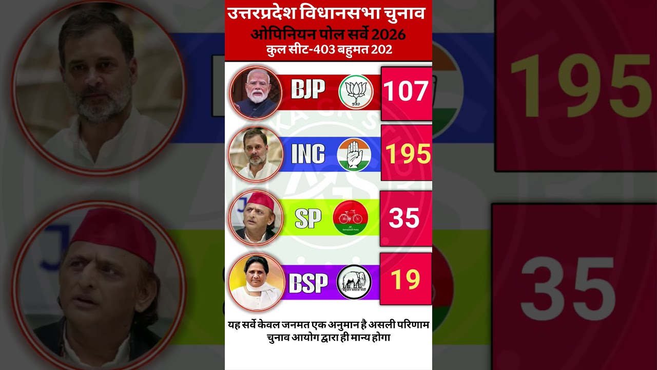 UP Assembly Election 2027 Opinion Poll: Which Party Is Winning How Many Seats? | Big Survey #shorts