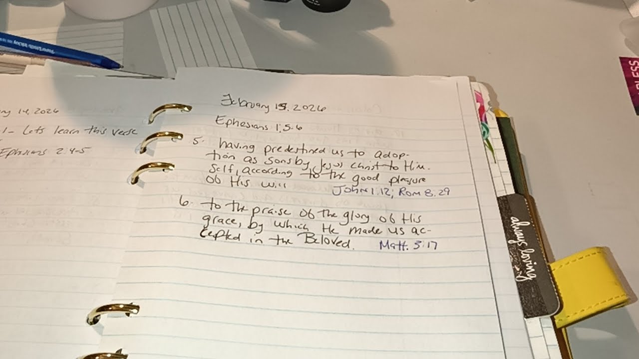 February 15, 2026 | Ephesians 1:5-6 & Colossians 1:12-13 |Scripture Writing Plan | Love God Greatly 