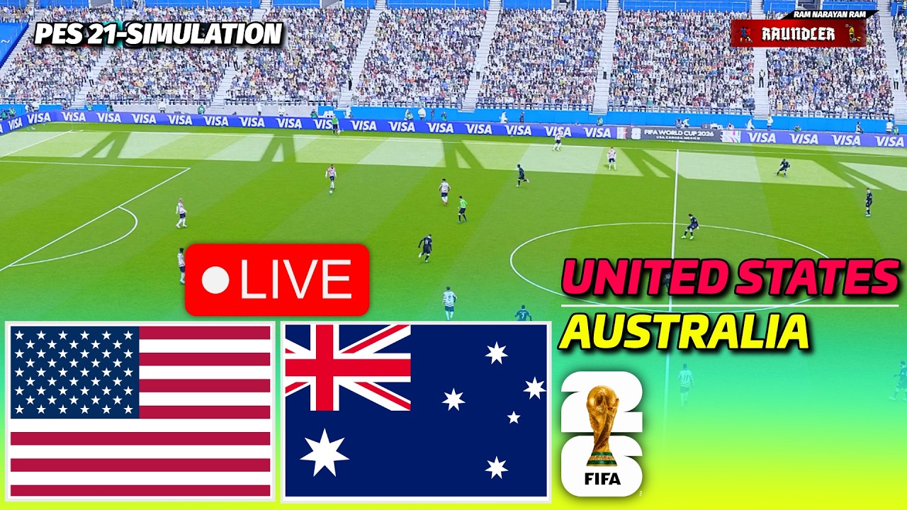 🔴LIVE - USA vs AUSTRALIA | FIFA World Cup 2026 | Full Match | PES 21 Football Simulation Gameplay
