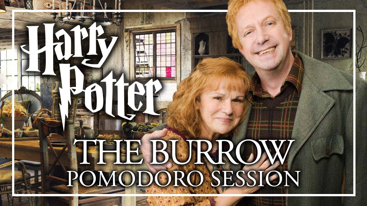 STUDY IN THE BURROW - Harry Potter Pomodoro Session - Kitchen & Garden, Weasley Harry Potter ASMR