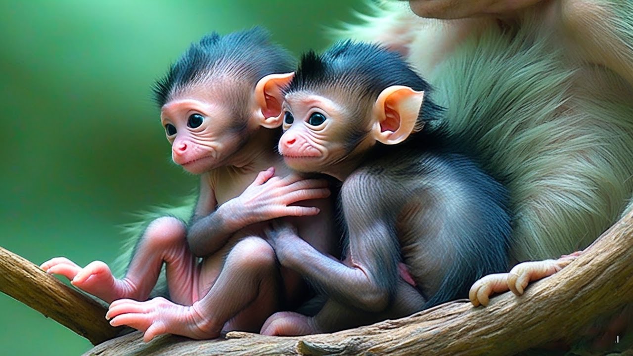 Monkey Mama's Sweetest Moments with Her Baby, Wild Newborn Monkey