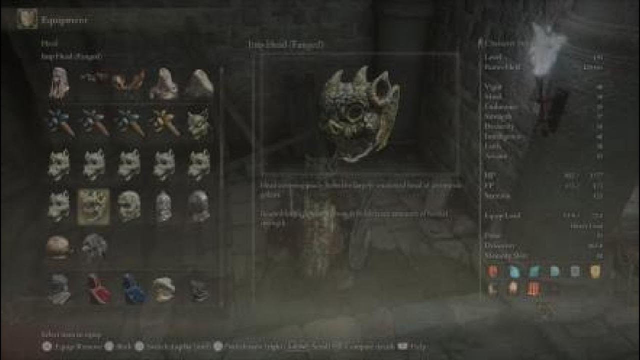 ELDEN RING Altus Wyndham Catacombs Armor Drop Imp Head (Fanged)