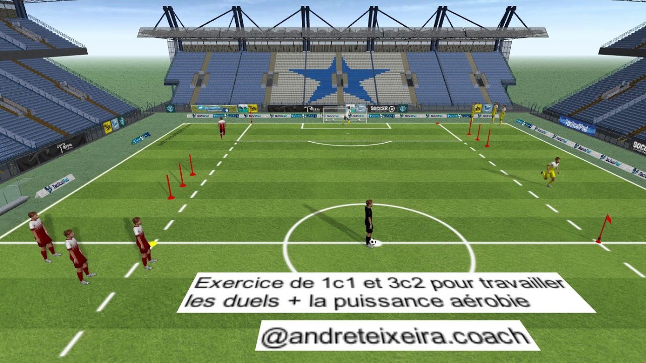 Exercice de 1c1 et 3c2 pour travailler les duels + la puissance aérobie