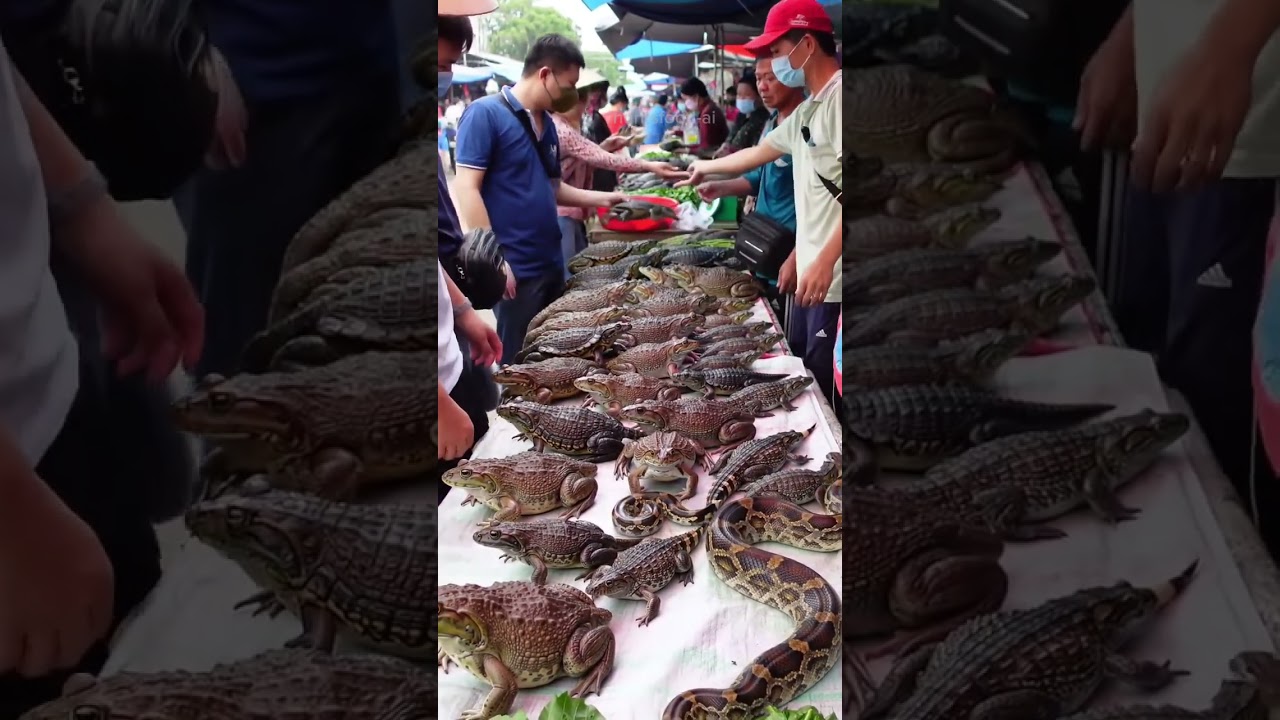 Asia&rsquo;s Wild Market: Giant Python, Crocodiles & Frogs on Sale