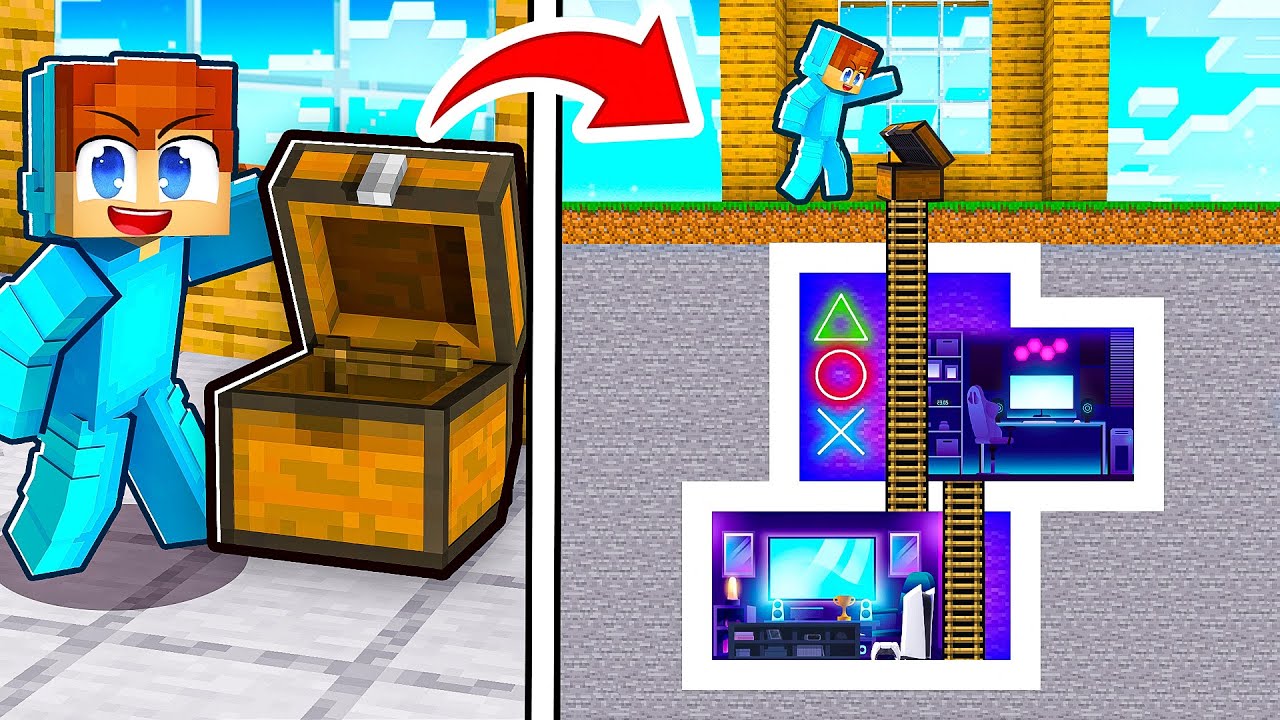 Hur Man Bygger Ett HEMLIGT GAMINGRUM i Minecraft!
